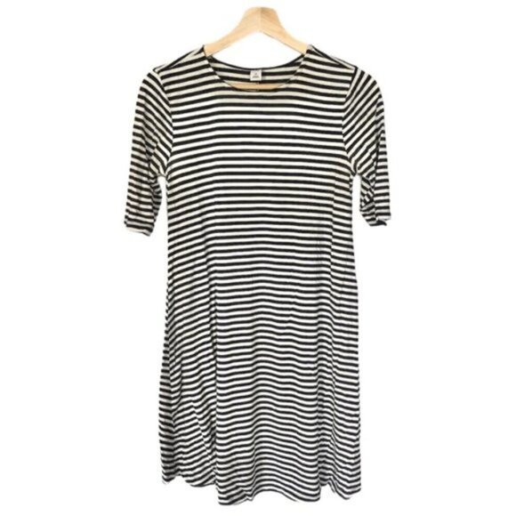 Old Navy Jersey Swing Dress Black & White XS - Picture 2 of 5